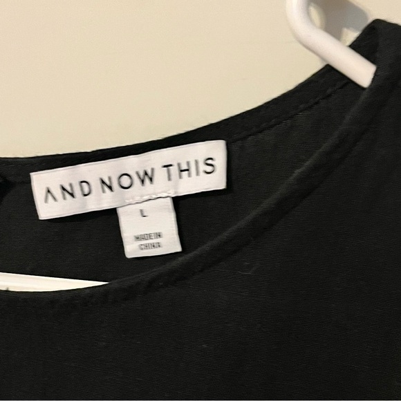 And Now This Womens Cut-Out Black Cotton Mini Dress Sz L - Picture 6 of 8